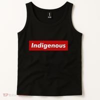 Native Indigenous Red Block Background With White Letters Tank Top thumb 2