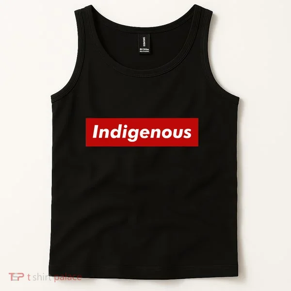 Native Indigenous Red Block Background With White Letters Tank Top