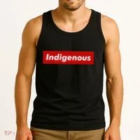 Native Indigenous Red Block Background With White Letters Tank Top thumb 3