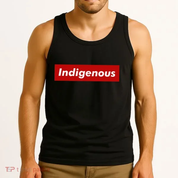 Native Indigenous Red Block Background With White Letters Tank Top