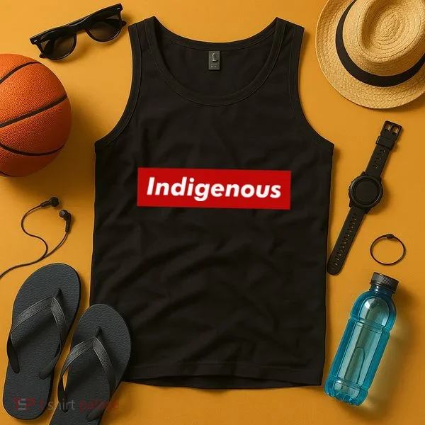 Native Indigenous Red Block Background With White Letters Tank Top