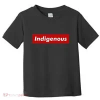 Native Indigenous Red Block Background With White Letters Toddler T-Shirt thumb 0