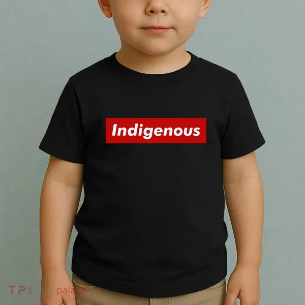 Native Indigenous Red Block Background With White Letters Toddler T-Shirt