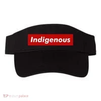 Native Indigenous Red Block Background With White Letters Visor thumb 0