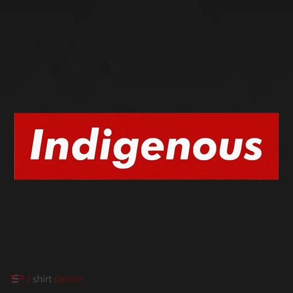Native Indigenous Red Block Background With White Letters Women's T-Shirt