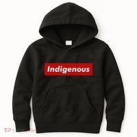 Native Indigenous Red Block Background With White Letters Kids Hoodie thumb 0