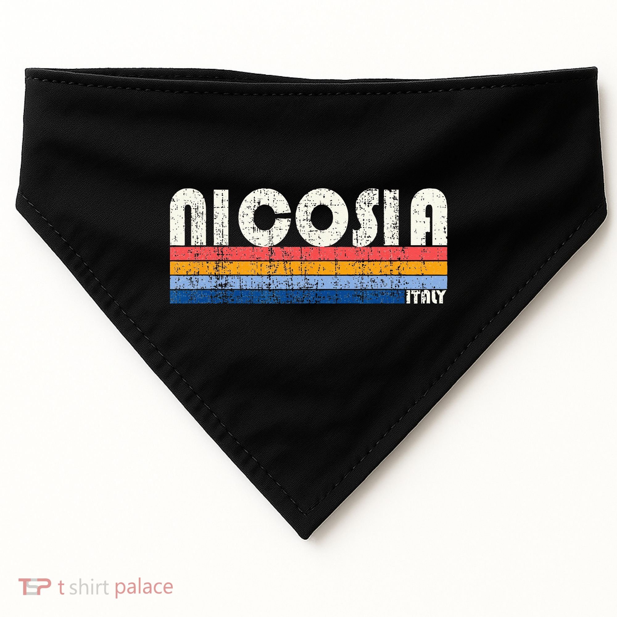 Nicosia Italy Retro 70s 80s Style USA-Made Doggie Bandana