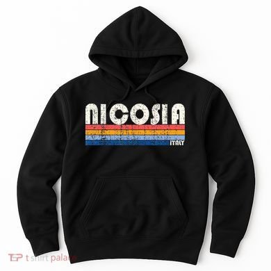 Nicosia Italy Retro 70s 80s Style Hoodie