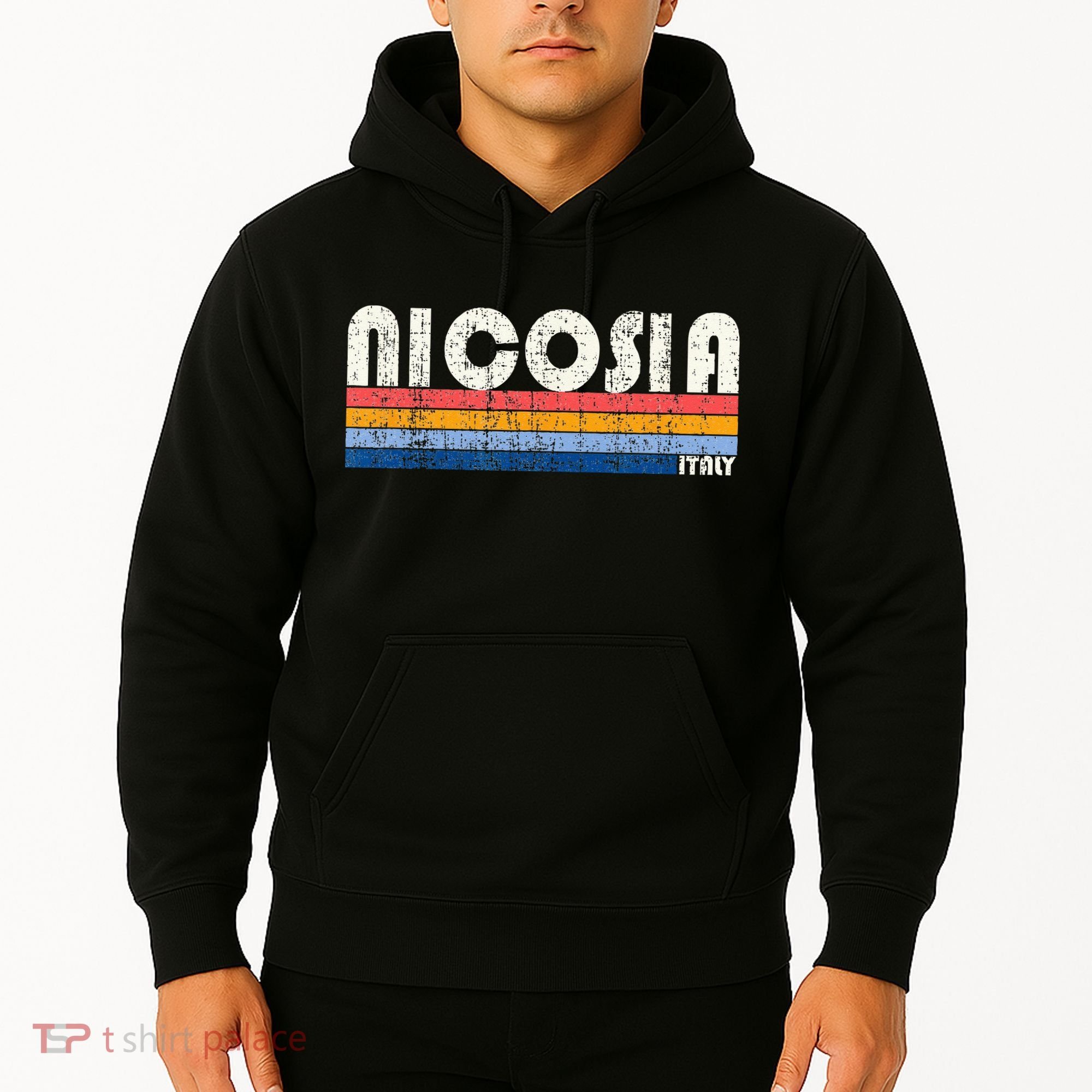 Nicosia Italy Retro 70s 80s Style Hoodie