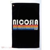 Nicosia Italy Retro 70s 80s Style Golf Towel thumb 0