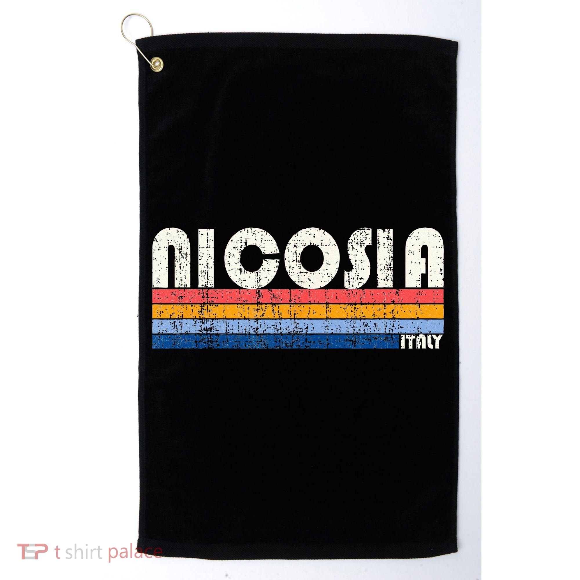 Nicosia Italy Retro 70s 80s Style Golf Towel
