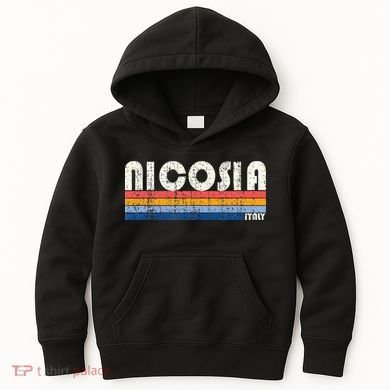 Nicosia Italy Retro 70s 80s Style Kids Hoodie
