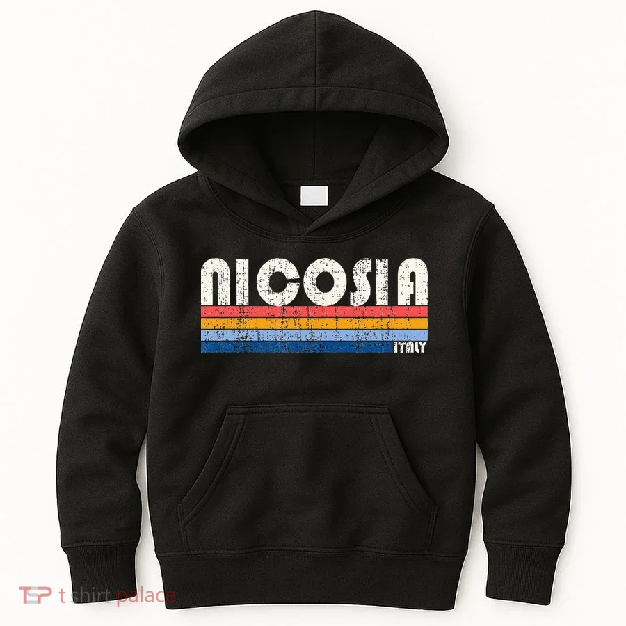 Nicosia Italy Retro 70s 80s Style Kids Hoodie