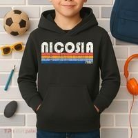 Nicosia Italy Retro 70s 80s Style Kids Hoodie thumb 2