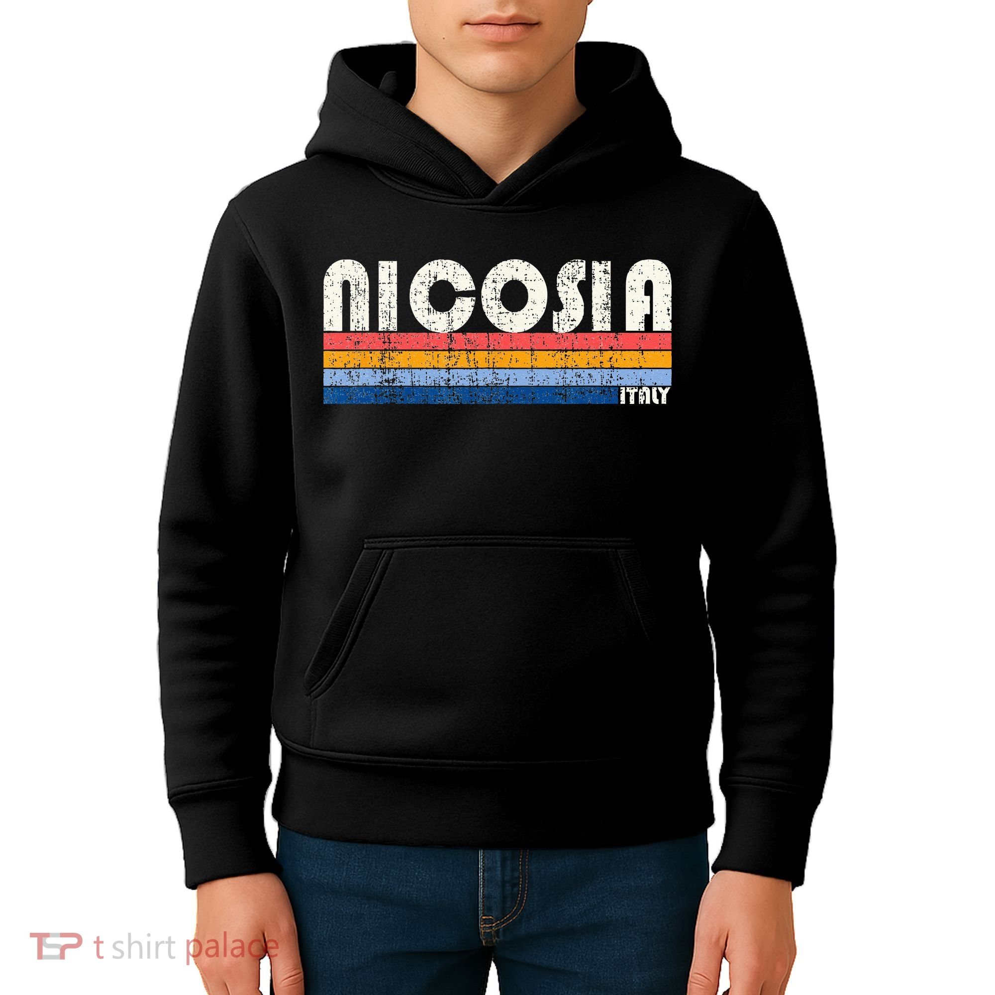 Nicosia Italy Retro 70s 80s Style Kids Hoodie