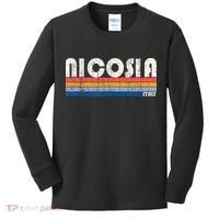 Nicosia Italy Retro 70s 80s Style Kids Long Sleeve Shirt thumb 0