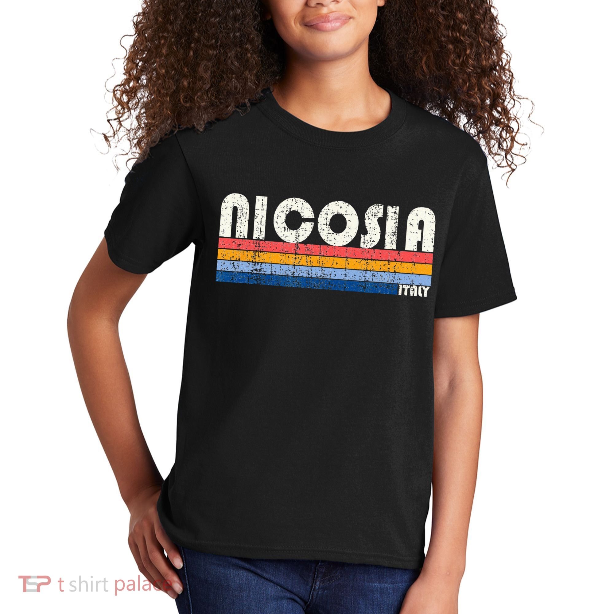 Nicosia Italy Retro 70s 80s Style Kids T-Shirt