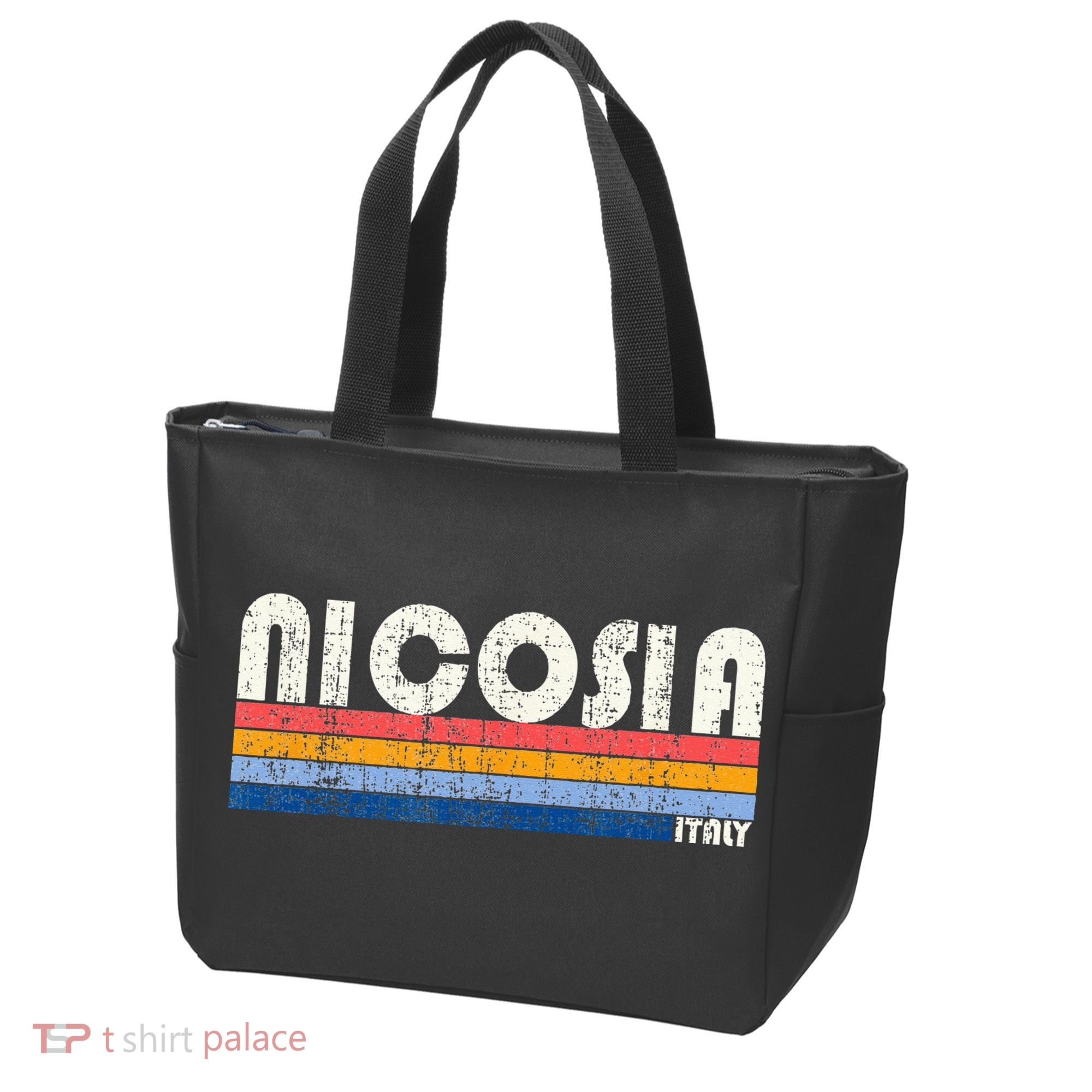 Nicosia Italy Retro 70s 80s Style Tote Bag