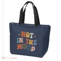 Not In The Mood With Words On Back Aesthetic Trendy Costume Tote Bag thumb 3