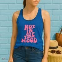 Not In The Mood Aesthetic Words Trendy Funny Gift Women's Tank Top thumb 2