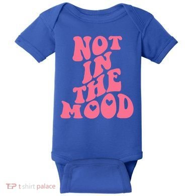 Not In The Mood Aesthetic Words Trendy Funny Gift Baby Bodysuit