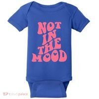 Not In The Mood Aesthetic Words Trendy Funny Gift Baby Bodysuit thumb 0