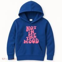 Not In The Mood Aesthetic Words Trendy Funny Gift Kids Hoodie thumb 0