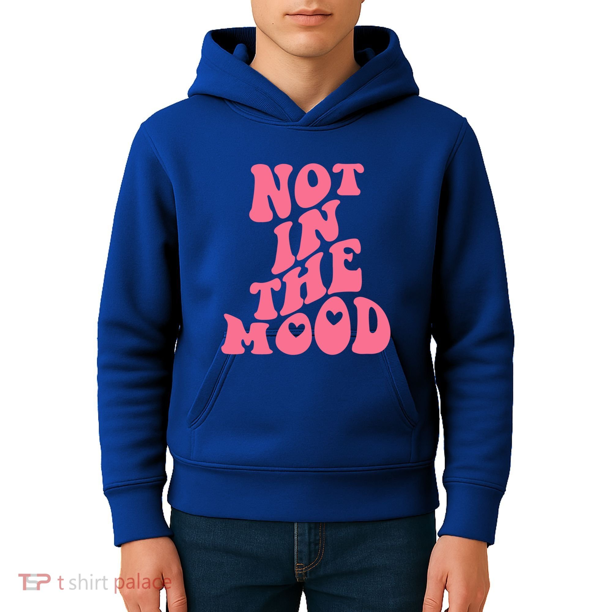 Not In The Mood Aesthetic Words Trendy Funny Gift Kids Hoodie