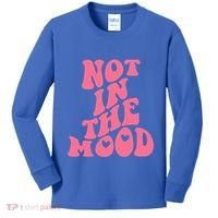 Not In The Mood Aesthetic Words Trendy Funny Gift Kids Long Sleeve Shirt thumb 0