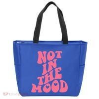 Not In The Mood Aesthetic Words Trendy Funny Gift Tote Bag thumb 0