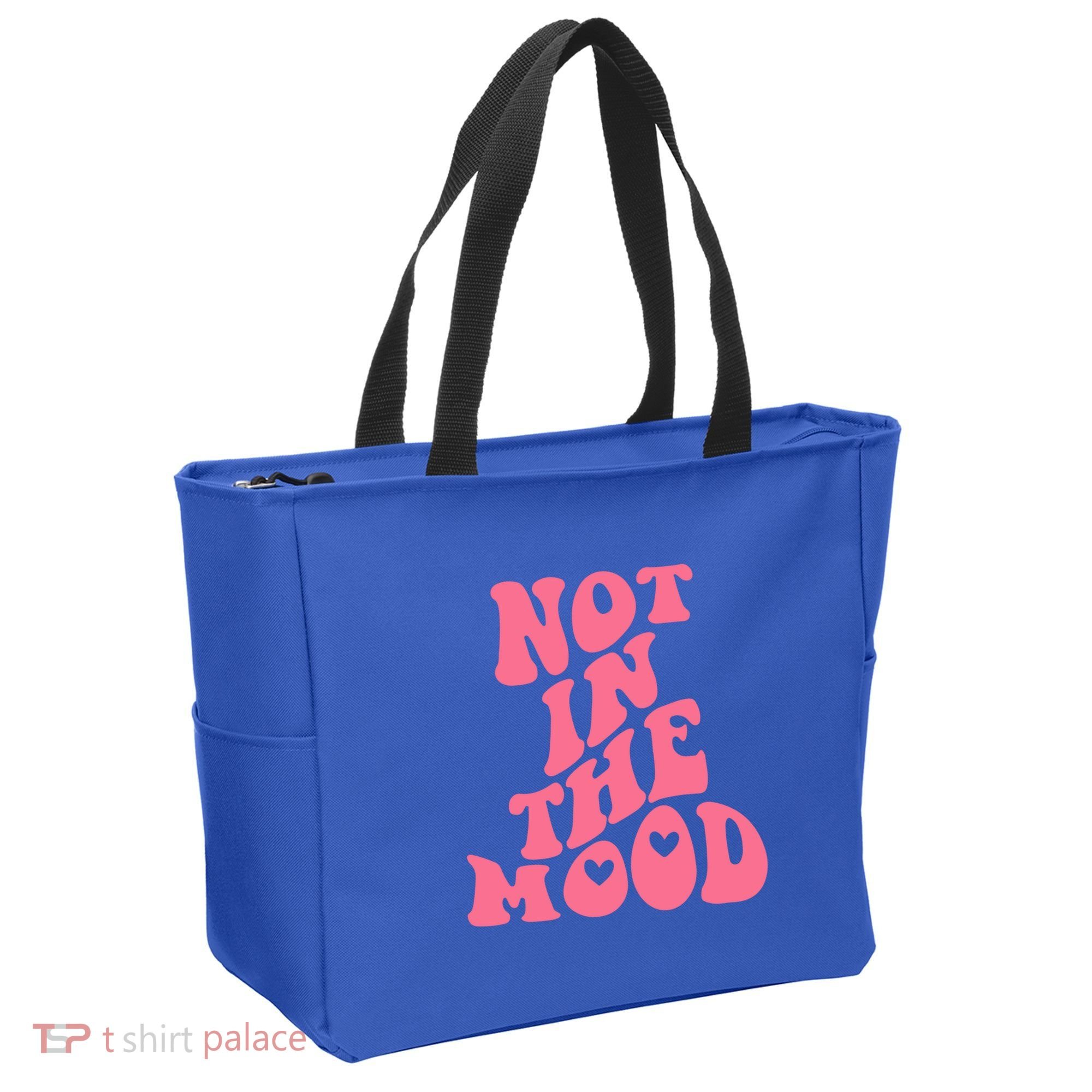 Not In The Mood Aesthetic Words Trendy Funny Gift Tote Bag