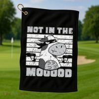 Not In The Mooood Cow Cows Farm Animals Lover Golf Towel thumb 1