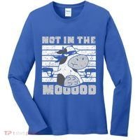 Not In The Mooood Cow Cows Farm Animals Lover Women's Long Sleeve Shirt thumb 0