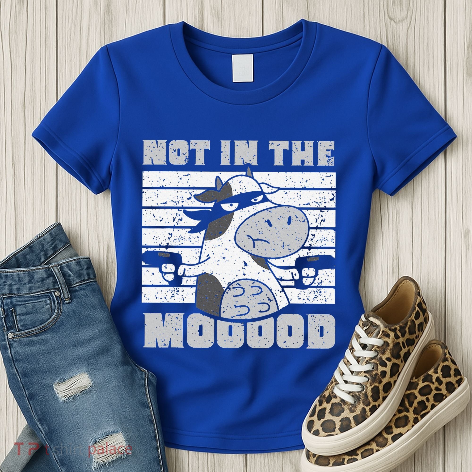 Not In The Mooood Cow Cows Farm Animals Lover Women's T-Shirt