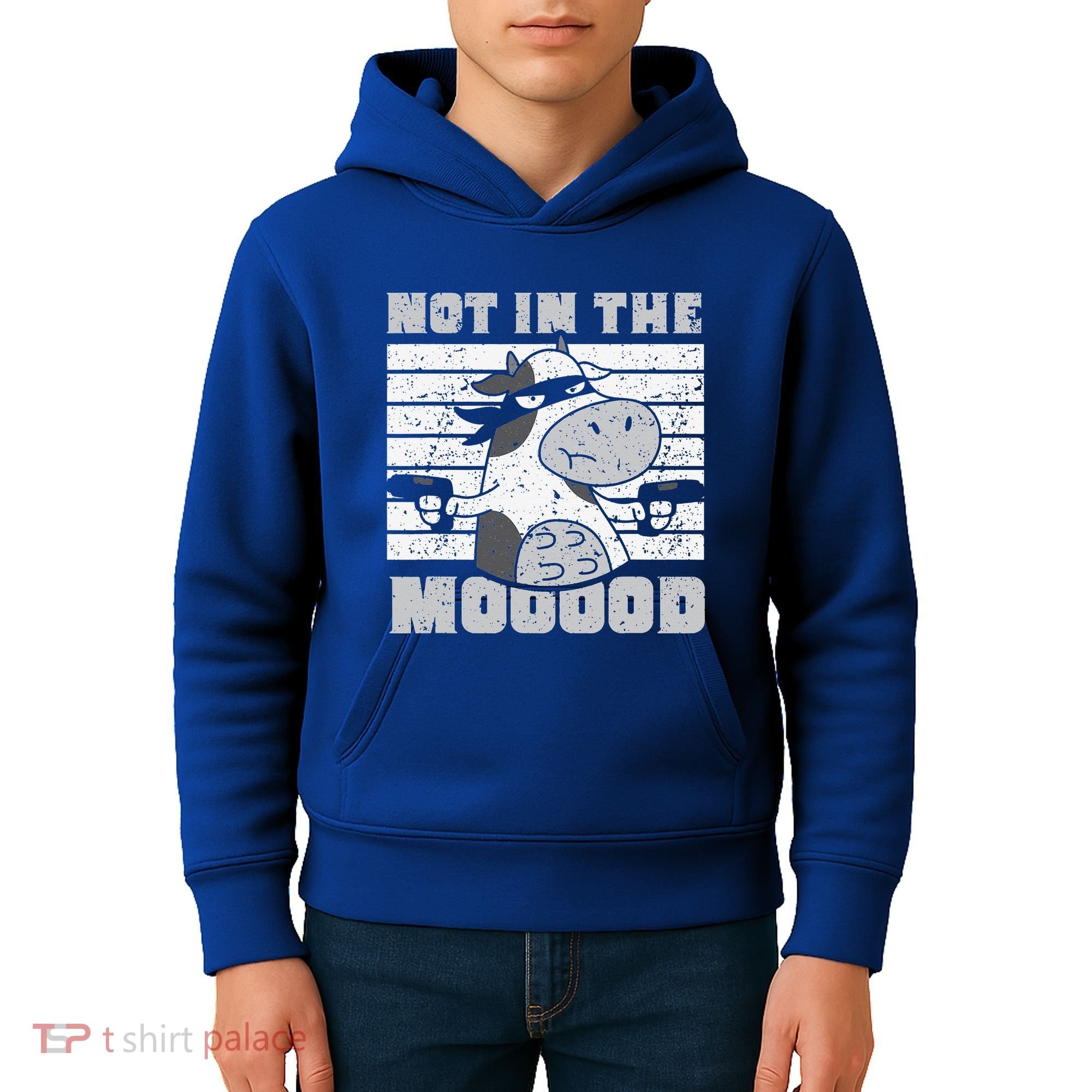 Not In The Mooood Cow Cows Farm Animals Lover Kids Hoodie