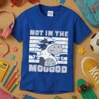 Not In The Mooood Cow Cows Farm Animals Lover Kids T-Shirt thumb 3