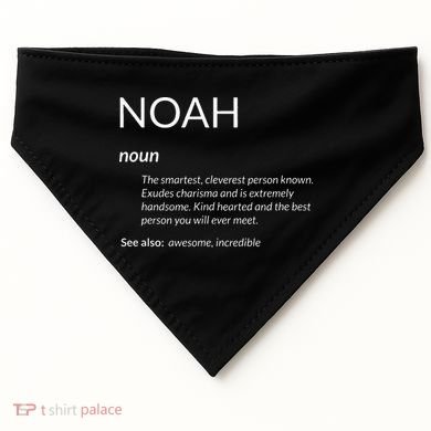 Noah Is The Best Funny Name Definition Noah USA-Made Doggie Bandana