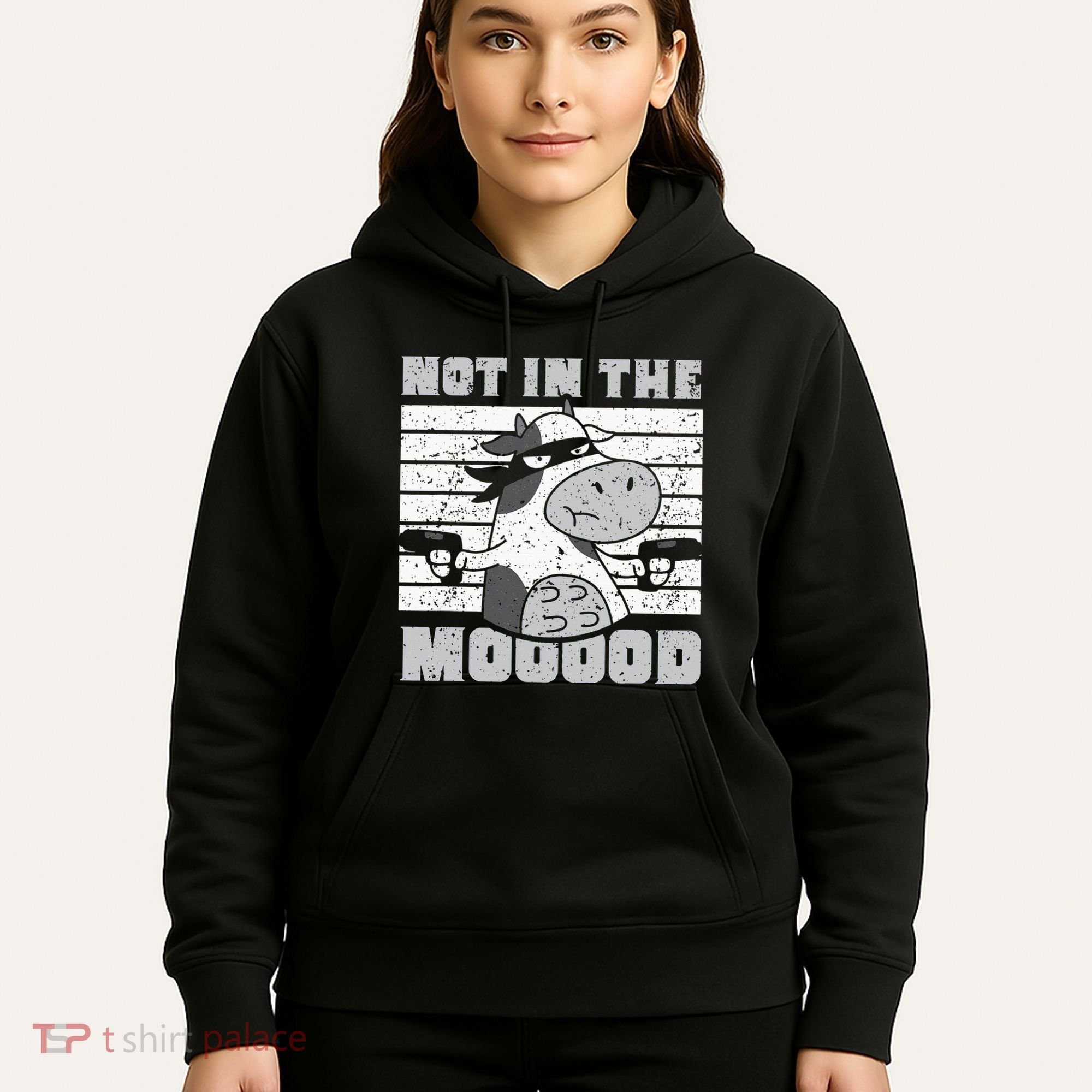 Not In The Mooood Cow Cows Farm Animals Lover Hoodie