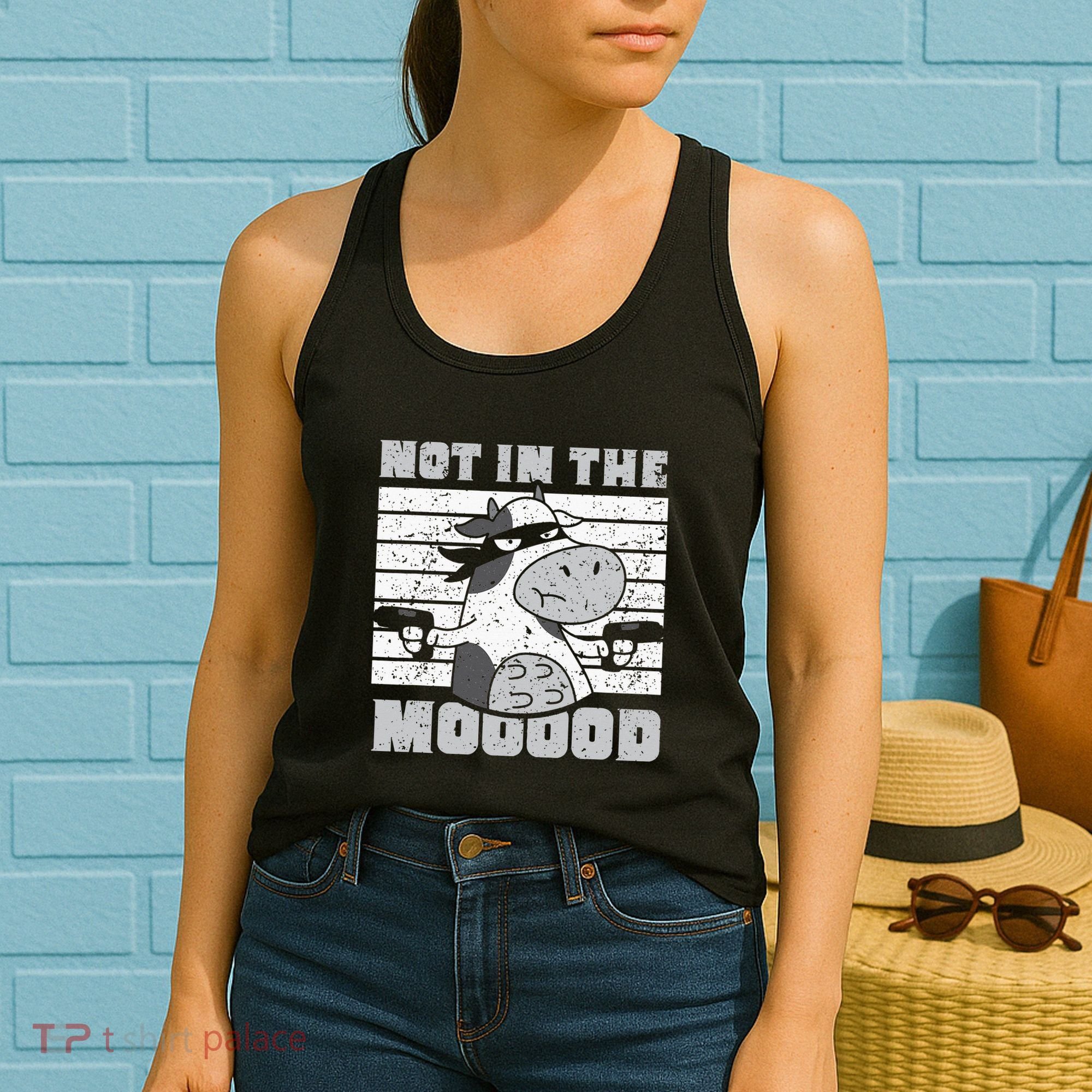 Not In The Mooood Cow Cows Farm Animals Lover Women's Tank Top
