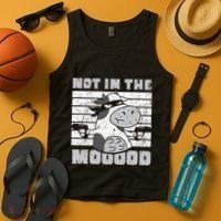 Not In The Mooood Cow Cows Farm Animals Lover Tank Top thumb 4