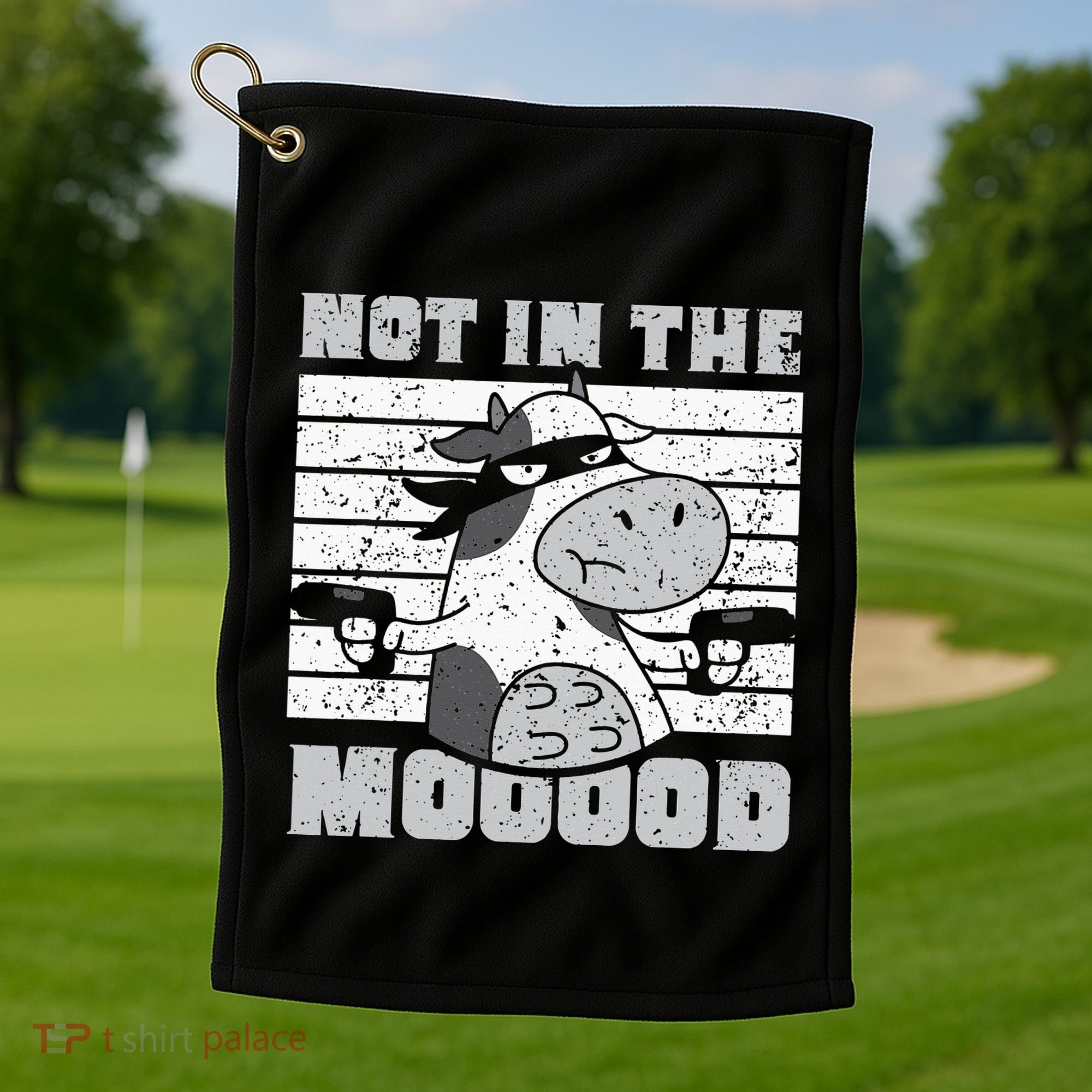 Not In The Mooood Cow Cows Farm Animals Lover Golf Towel