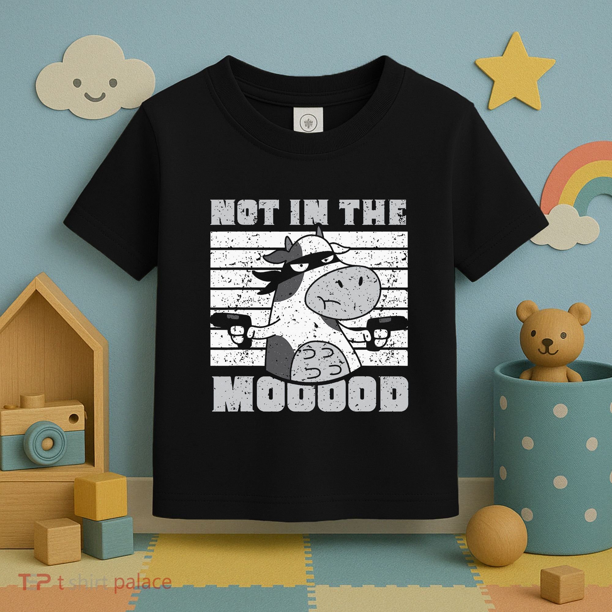 Not In The Mooood Cow Cows Farm Animals Lover Toddler T-Shirt