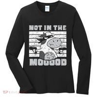 Not In The Mooood Cow Cows Farm Animals Lover Women's Long Sleeve Shirt thumb 0