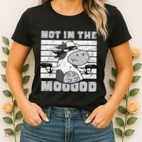 Not In The Mooood Cow Cows Farm Animals Lover Women's T-Shirt thumb 2