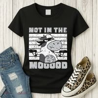 Not In The Mooood Cow Cows Farm Animals Lover Women's T-Shirt thumb 3
