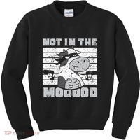 Not In The Mooood Cow Cows Farm Animals Lover Kids Sweatshirt thumb 0