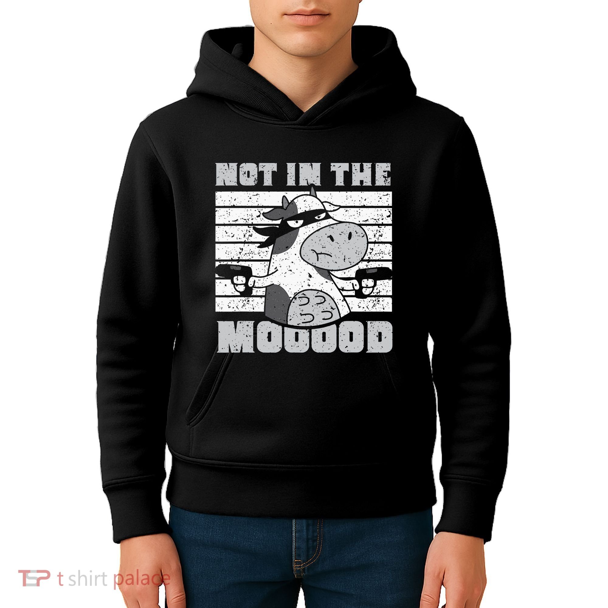 Not In The Mooood Cow Cows Farm Animals Lover Kids Hoodie