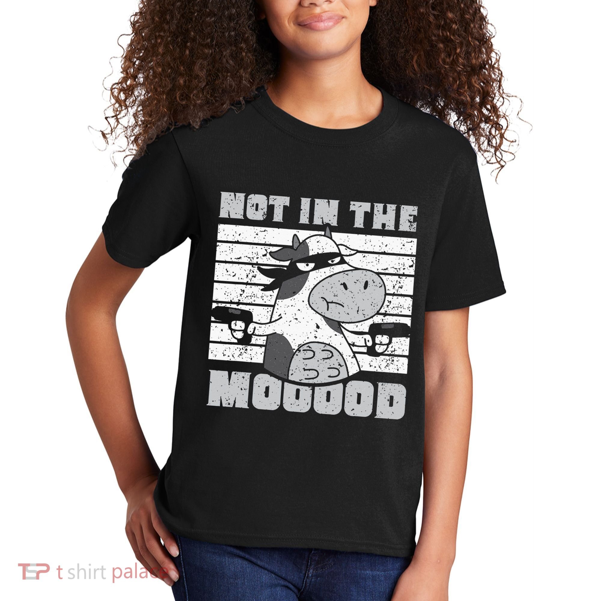 Not In The Mooood Cow Cows Farm Animals Lover Kids T-Shirt