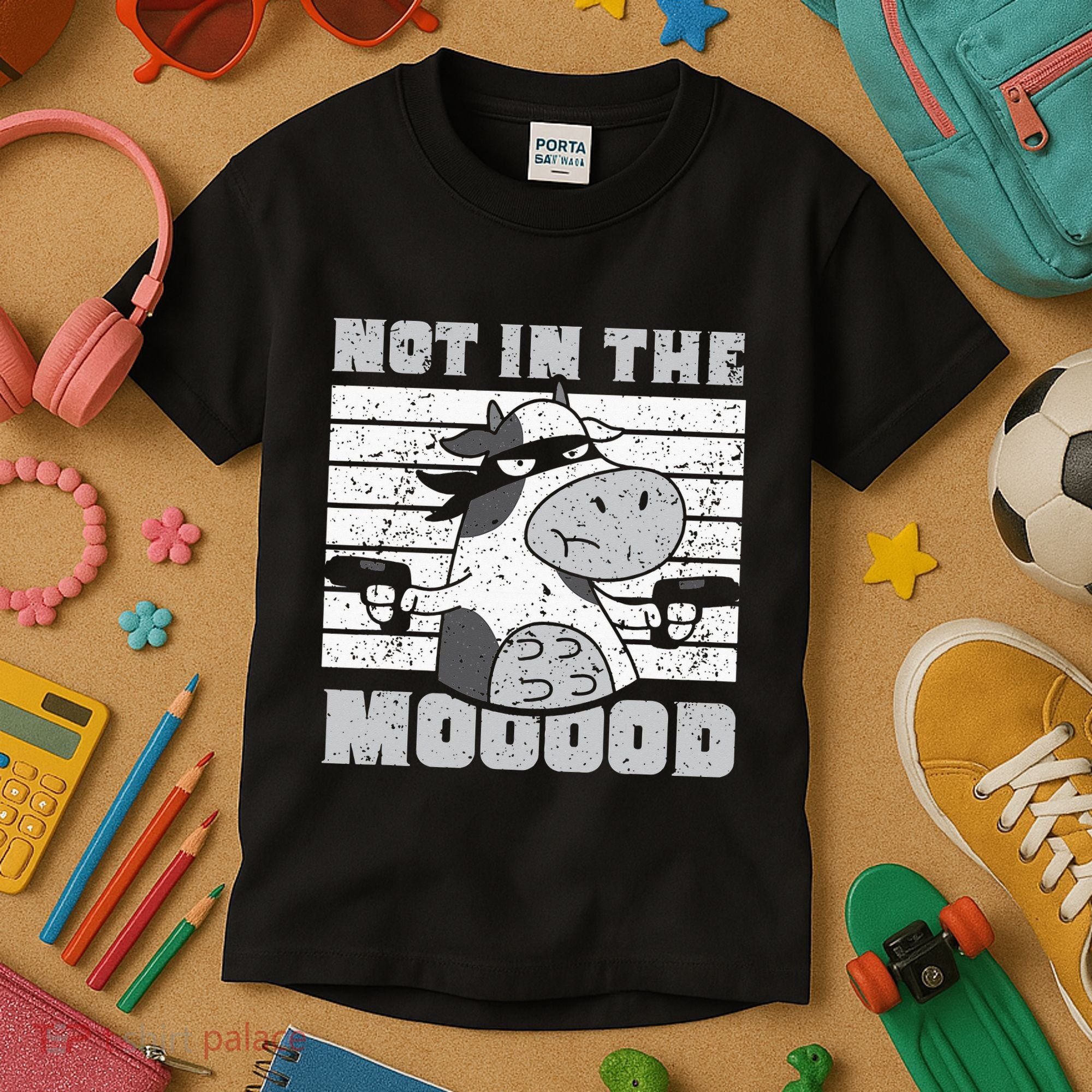 Not In The Mooood Cow Cows Farm Animals Lover Kids T-Shirt