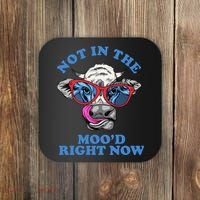 Not In The Mood Right Now Funny Cow Coaster thumb 0